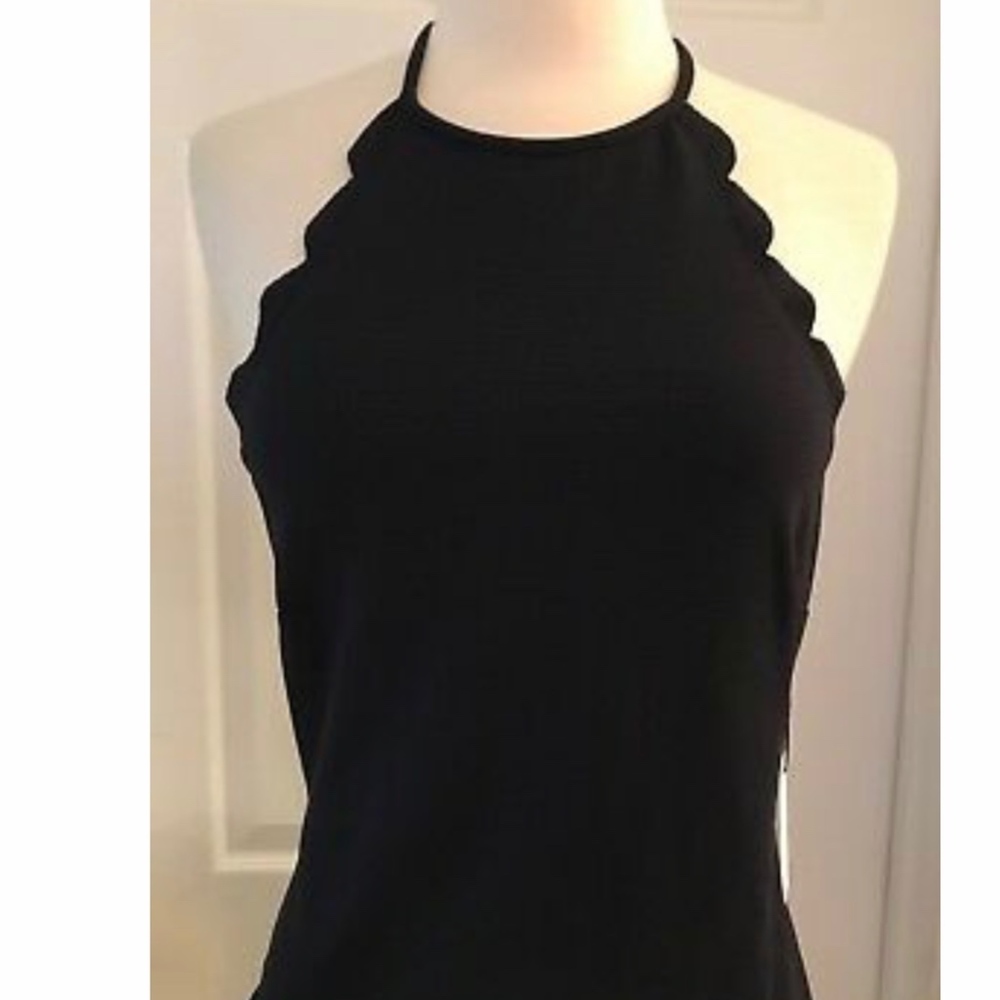 MARYSIA MOTT SCALLOPED MINI DRESS SIZE L INDIGO - Picture 2 of 5
